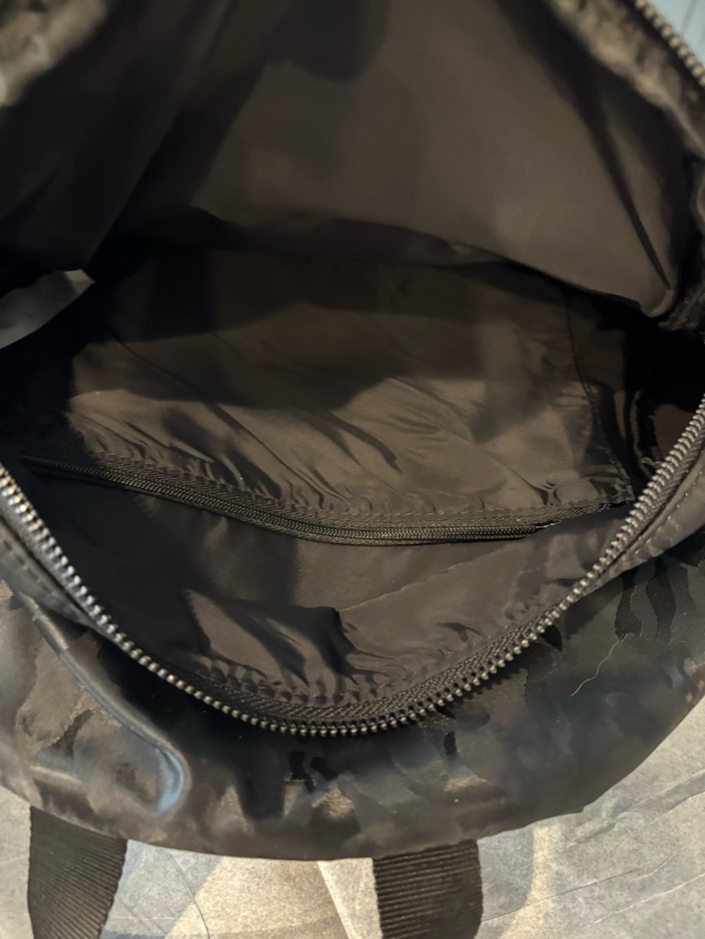 Fabletics Downtown Black Camouflage Nylon Backpack - Picture 5 of 9
